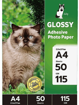Papel Fotográfico Adhesivo Glossy / A4 / 115 gr / 50 Hojas (Lily)