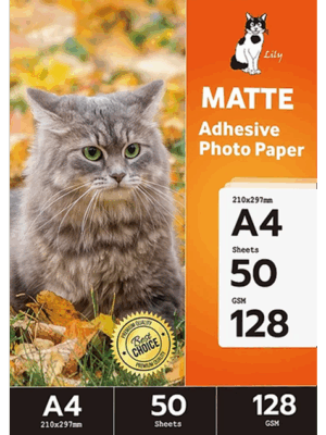 Papel Fotográfico Adhesivo Matte / A4 / 128 gr / 50 Hojas (Lily)