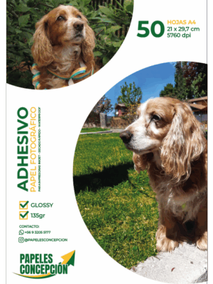 Papel Fotográfico Adhesivo Glossy / A4 / 135 gr / 50 Hojas