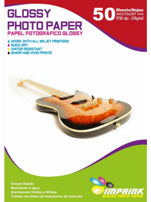 Papel Fotográfico Glossy / A4 / 230 gr / 50 Hojas (Imprink)