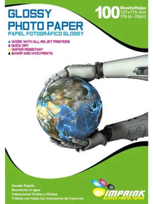 Papel Fotográfico Glossy / 5R (13 x 18 cm) / 230 gr / 100 Hojas (Imprink)