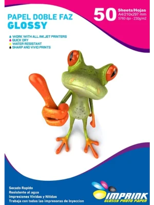 Papel Fotográfico Glossy Doble Faz / A4 / 230 gr / 50 Hojas (Imprink)