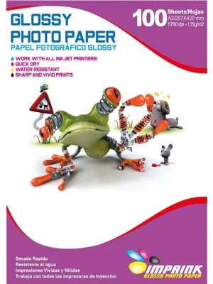 Papel Fotográfico Glossy / A3 / 135 gr / 100 Hojas (Imprink)