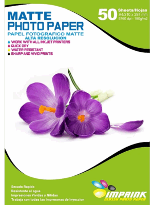 Papel Fotográfico Matte / A4 / 180 gr / 50 Hojas