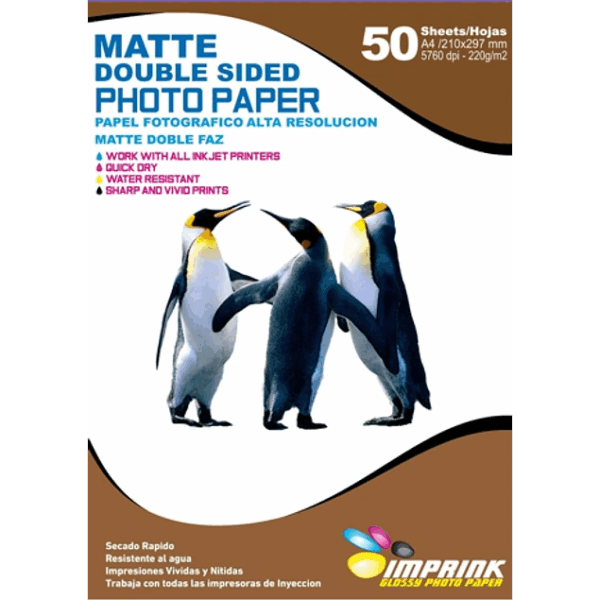 Papel Fotográfico Matte Doble Faz / A4 / 220 gr / 50 Hojas (Imprink)