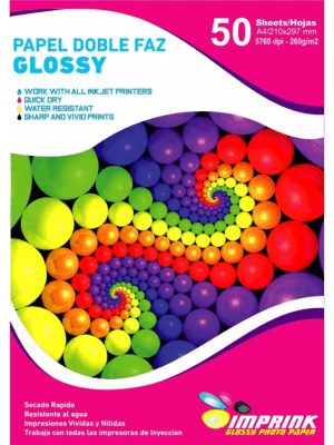 Papel Fotográfico Glossy Doble Faz / A4 / 260 gr / 50 Hojas (Imprink)