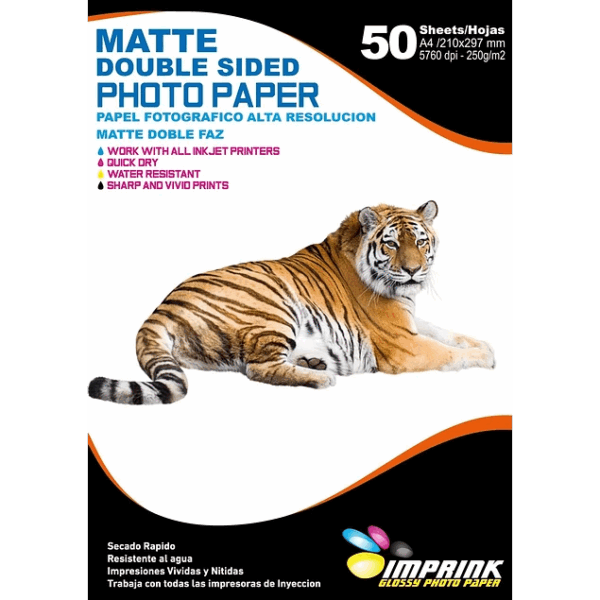 Papel Fotográfico Matte Doble Faz / A4 / 250 gr / 50 Hojas (Imprink)