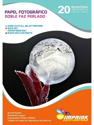 Papel Fotográfico Perlado Doble Faz / A4 / 260 gr / 20 Hojas (Imprink)