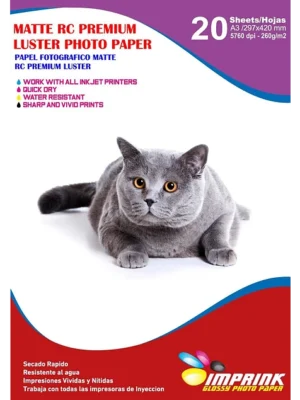 Papel Fotográfico Premium Luster / A3 / 260 gr / 20 Hojas (Imprink)