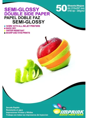 Papel Fotográfico Semi-Glossy Doble Faz / A4 / 260 gr / 50 Hojas (Imprink)