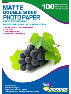 Papel Fotográfico Matte Doble Faz / A4 / 140 gr / 100 Hojas (Imprink)