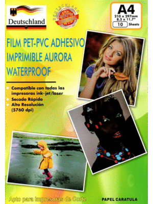 Vinilo Adhesivo Tornasol Imprimible / A4 / 10 Hojas (Deutschland)