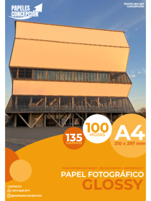 Papel Fotográfico Glossy / A4 / 135 gr / 100 Hojas (Papeles Concepción)