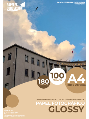 Papel Fotográfico Glossy / A4 / 180 gr / 100 Hojas (Papeles Concepción)