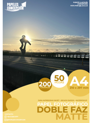 Papel Fotográfico Matte Doble Faz / A4 / 200 gr / 50 Hojas (Papeles Concepción)