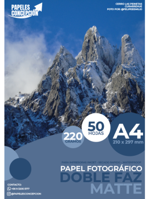 Papel Fotográfico Matte Doble Faz / A4 / 220 gr / 50 Hojas (Papeles Concepción)