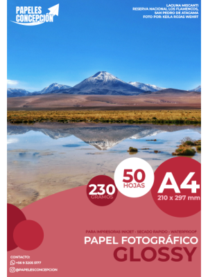 Papel Fotográfico Glossy / A4 / 230 gr / 50 Hojas (Papeles Concepción)
