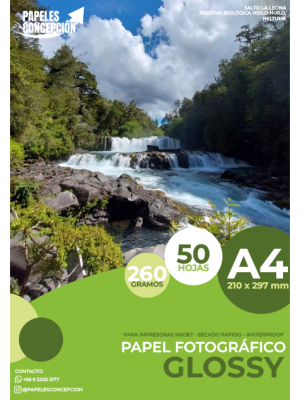 Papel Fotográfico Glossy / A4 / 260 gr / 50 Hojas (Papeles Concepción)