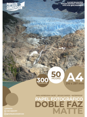 Papel Fotográfico Matte Doble Faz / A4 / 300 gr / 50 Hojas (Papeles Concepción)