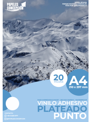 Vinilo Adhesivo Plateado Punto Imprimible / A4 / 20 Hojas (Papeles Concepción)