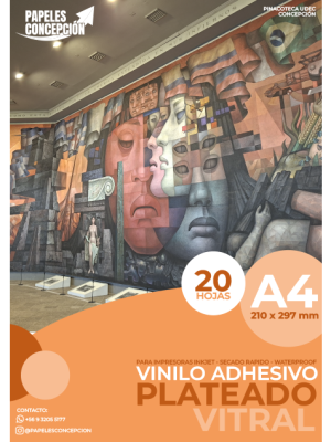Vinilo Adhesivo Plateado Vitral Imprimible / A4 / 20 Hojas (Papeles Concepción)