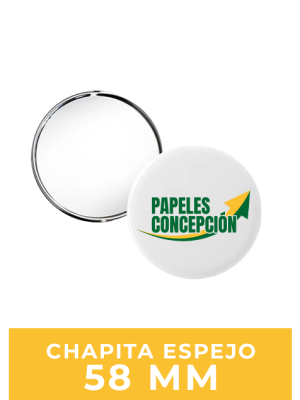 Chapita Espejo 58 mm / 100 Unidades