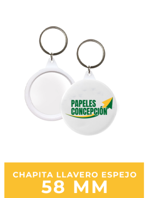Chapita Llavero Espejo 58 mm / 100 Unidades