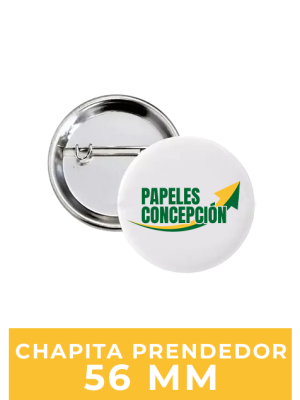 Chapita Prendedor 56 mm / 100 Unidades
