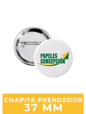 Chapita Prendedor 37 mm / 50 Unidades