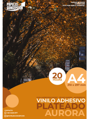Vinilo Adhesivo Plateado Aurora Imprimible / A4 / 20 Hojas (Papeles Concepción)