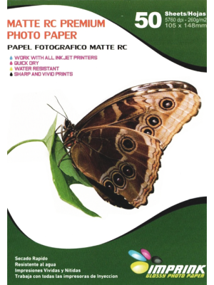 Papel Fotográfico Luster / A6 / 260 gr / 50 Hojas (Imprink)