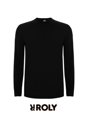 Polera de Algodón Manga Larga Negra / Tallas de S - XXL (Roly)