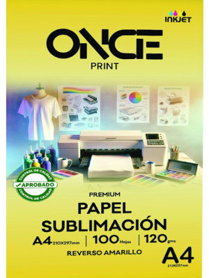 Papel de Sublimación / A4 / 120 gr / 100 hojas  (Once)