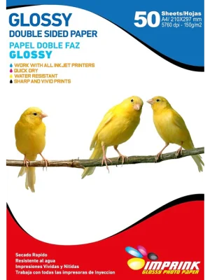 Papel Fotográfico Glossy Doble Faz / A4 / 150 gr / 50 Hojas (Imprink)