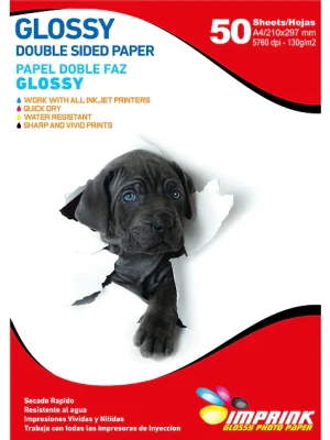 Papel Fotográfico Glossy Doble Faz / A4 / 130 gr / 50 Hojas (Imprink)